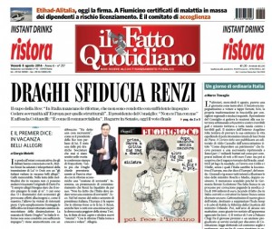 Marco Travaglio sul Fatto Quotidiano: "Un giorno di ordinaria Italia"