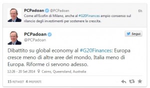 Padoan: "Riforme servono subito. Italia in recessione, crescita dal 2015"
