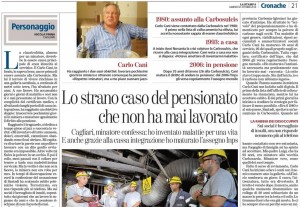 Carlo Cani, minatore riluttante: malattie, Cig, pensione. Mai lavorato