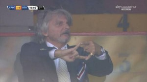 Massimo Ferrero (VIDEO) corna e show in Sampdoria-Atalanta 1-0