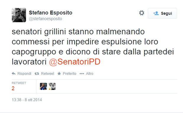 Il tweet di Esposito