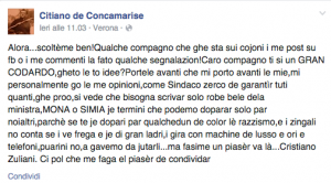 Cristiano Zuliani, sindaco leghista su Fb: "Termovalorizzare i rom"