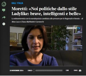 Alessandra Moretti: "Noi politiche ladylike, dall'estetista una volta a settimana"