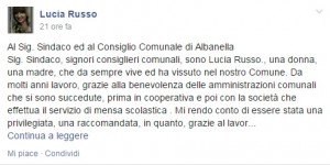 Albanella, Lucia Russo lascia lavoro in Comune: "Raccomandata. Stop compromessi"