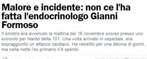 Gianni Formoso morto a Lecce: ricoverato da 10 giorni dopo incidente a Nardò