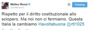 Sciopero, Matteo Renzi ai sindacati: "Io faccio lavorare, non scioperare..."