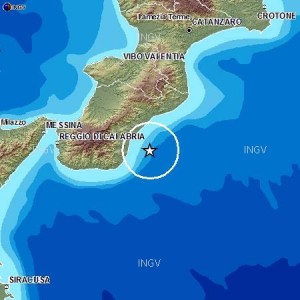 Terremoto Calabria: scossa 2.7 al largo della costa vicino Reggio Calabria