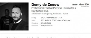 Demy de Zeeuw, calciatore con curriculum su Linkedin: "Cerco squadra"