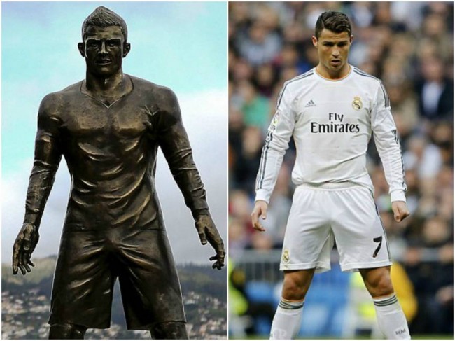 Cristiano Ronaldo statua di bronzo, ma è polemica per il "pacco" FOTO
