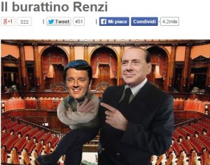 Salva Berlusconi. M5s sul blog di Beppe Grillo: "Renzi burattino di Silvio"