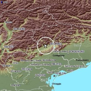 Terremoto in provincia di Belluno: magnitudo 3