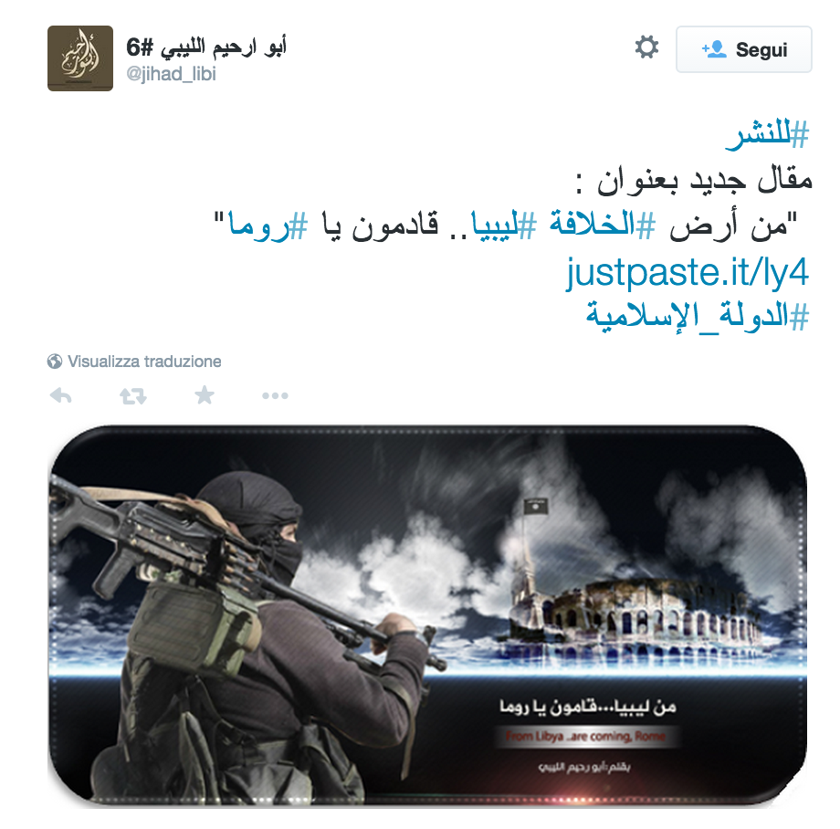 Isis minaccia (ancora) Roma: bandiera nera sul Colosseo FOTO