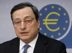 Mario Draghi, presidente della Bce (foto Lapresse)