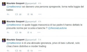 Maurizio Gasparri contro Renzi su Twitter: "Imbecille, massone, ignorante"