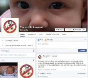 "Che schifo i neonati", pagina Facebook non viola standard e non viene chiusa