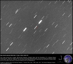 Asteroide 2015 GA1 passa vicino alla Terra il 16 aprile: ha diametro di 20 metri