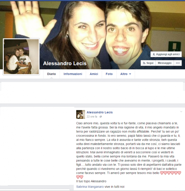 Sabrina Manganaro muore schiacciata dal cavallo, fidanzato su Fb: "Aspettami"