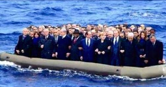 Il fotomontaggio con i leader europei