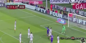 VIDEO YouTube: Fiorentina-Juve, gol annullato a Salah per spinta su Sturaro