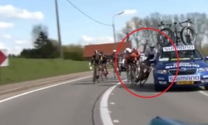 VIDEO YouTube - Jesse Sergent travolto da auto a Giro delle Fiandre