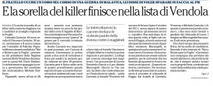 Carmela Cenicola: sorella di omicida candidata in lista Vendola. Polemica: si ritira