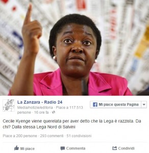 Lega Nord querela Cécile Kyenge: "Ci ha dato dei razzisti"