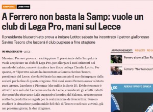 Massimo Ferrero si compra il Lecce? Incontro con Tesoro prima di Samp-Juve