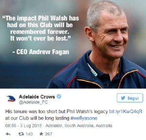 Australia, allenatore Adelaide Crows Phil Walsh ucciso a coltellate, arrestato figlio