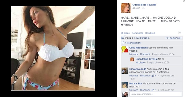 Guendalina Tavassi incinta, sexy FOTO in bikini su Facebook 