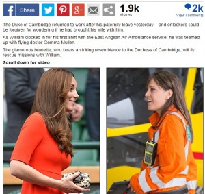 VIDEO YouTube, Kate Middleton: la sosia sull'elisoccorso col principe William