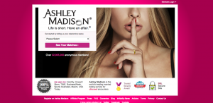 L'home page del sito Ashley Madison