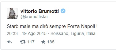 Vittorio Brumotti: "Starò male, ma dirò sempre Forza Napoli"