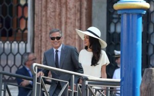 George Clooney e Amal (foto Ansa)