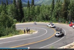  ciclista prende in pieno auto di servizio durante Tour of Utah