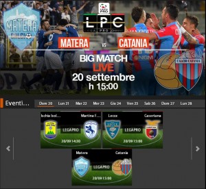 Matera-Catania: streaming diretta Sportube tv su Blitz, ecco come vederla