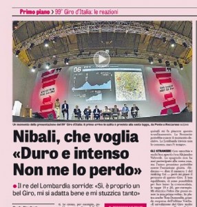 Vincenzo Nibali, lo strano titolo della Gazzetta sul trionfo