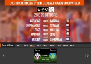 Savona-Carrarese: streaming diretta live Sportube, ecco come vederla