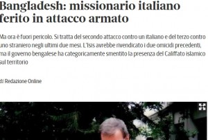 Bangladesh: Piero Parolari, missionario italiano ferito