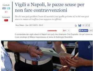 Vigili a Napoli: le scuse per non lavorare...