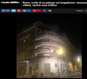 Roma, crolla palazzo sul Lungotevere: condomini salvi