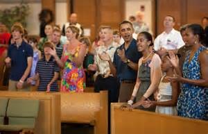 Gli Obama in chiesa