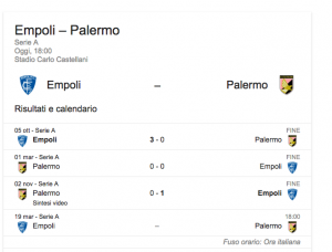 Empoli-Palermo, diretta. Formazioni ufficiali