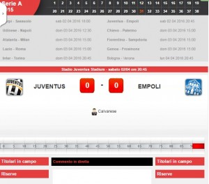 Juventus-Empoli: diretta live Serie A. Formazioni ed info