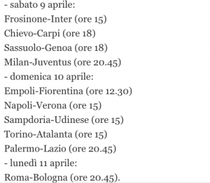 Prossimo turno Serie A: Milan-Juventus sabato, Roma lunedì