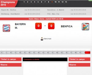 Bayern Monaco-Benfica: diretta live Champions su Blitz