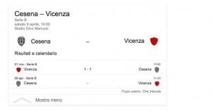 Cesena-Vicenza, streaming-diretta tv: dove vedere Serie B