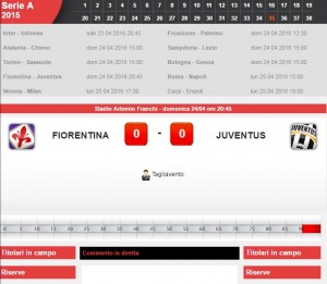 Fiorentina-Juventus: diretta live serie A su Blitz