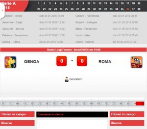 Genoa-Roma: diretta live serie A su Blitz
