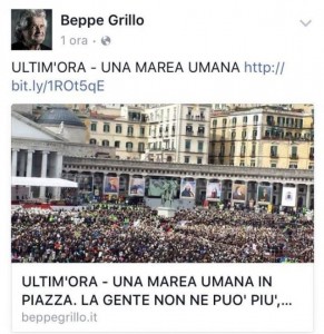 Grillo Blog: "Marea umana anti Renzi". Era foto piazza Papa