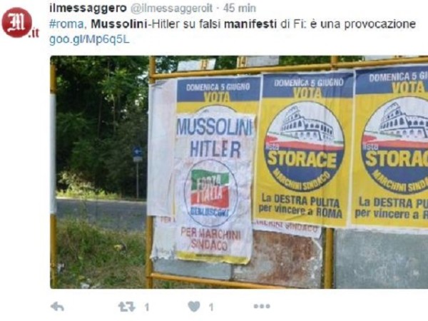 "Mussolini e Hitler per Marchini sindaco": manifesto a Roma